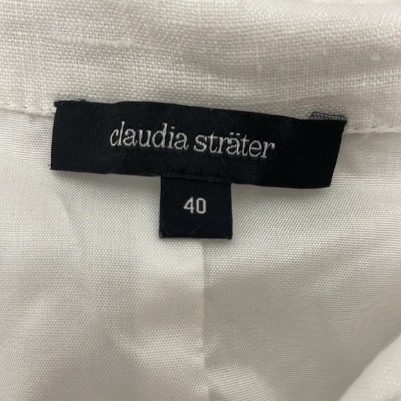 claudia Strater white sleeveless flax- linen button down midi dress - Picture 6 of 9